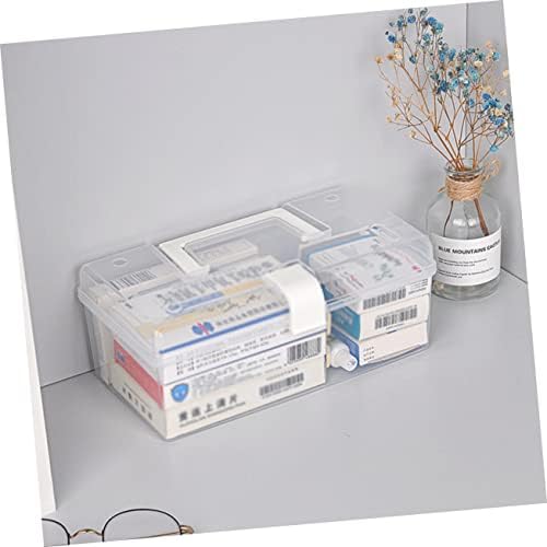 HAPINARY 2pcs Portable Medicine Cabinet Organizer with White Buckle Design