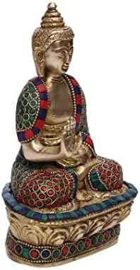 Brass Buddha Statue 18 CM Meditating Figurine