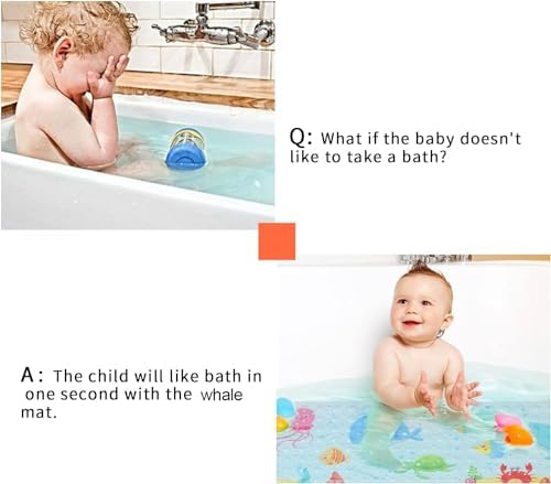 Secopad Baby Bath Mat with Suction Cups and Drain Holes