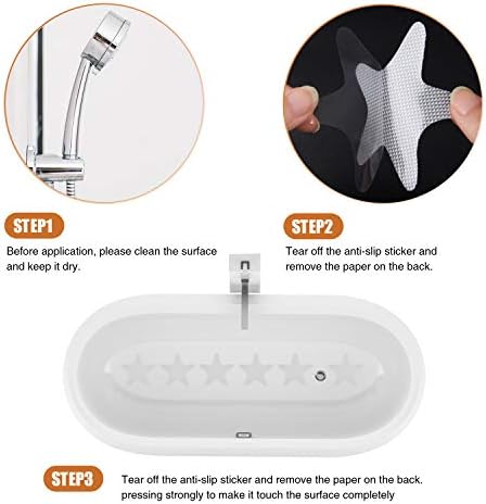 Clear Anti-Slip Starfish Bathtub Stickers 24PCS with Scraper