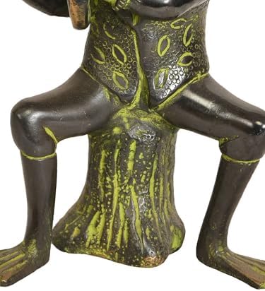 Exotic India Frog Brass Statue with Umbrella 1