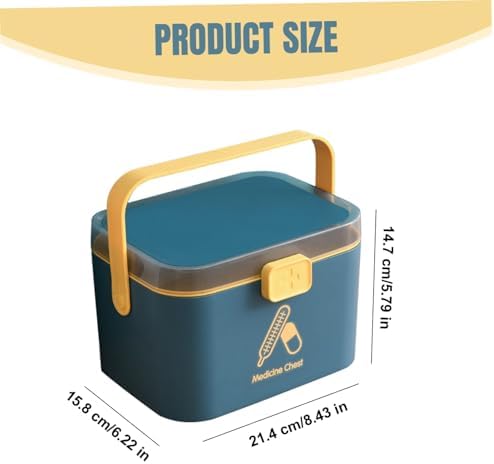 Portable Medicine Cabinet with Lock and Handle
