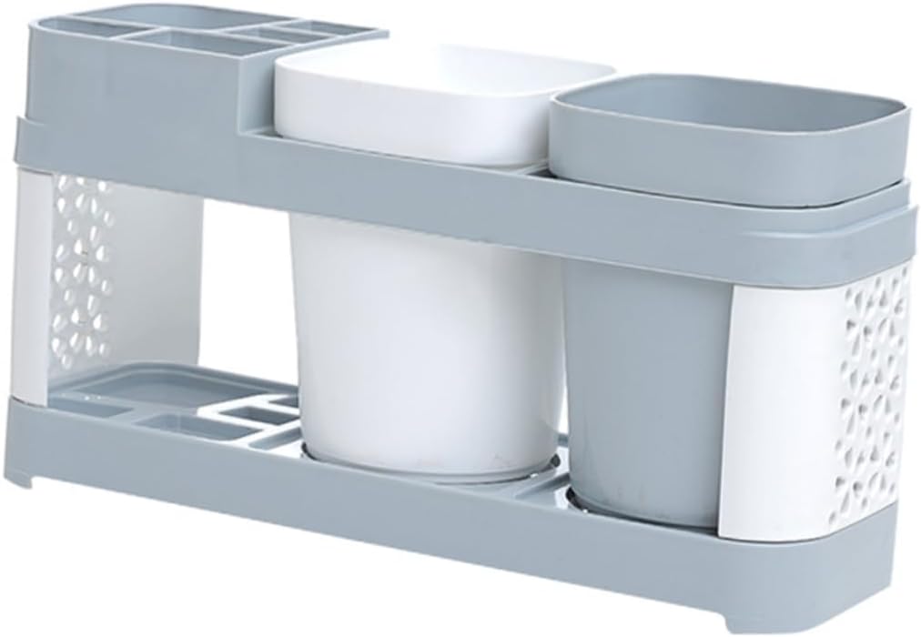 Hoement Bathroom Toothbrush and Toothpaste Holder Suction Cup Rack