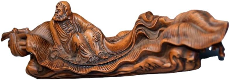 Handcrafted Boxwood Taoist Priest Dharma Statue Decor