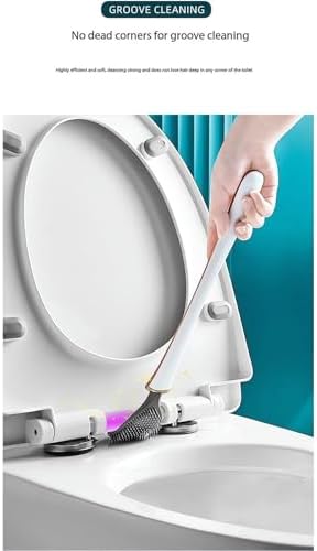 Modern Flexible Silicone Toilet Brush with Holder Set