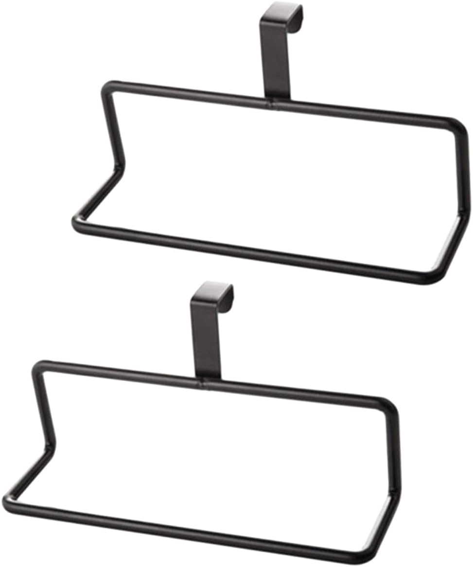 NUOBESTY 2Pcs No Perforation Towel Rack Black and White 1