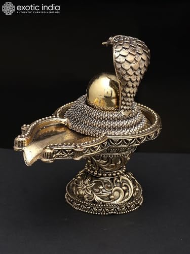 Exotic India Small Superfine Shiva Linga Brass Statue