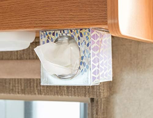 Camco Pop-A-Tissue Tissue Box Holder - Clear Easy Install WallCabinet Mount