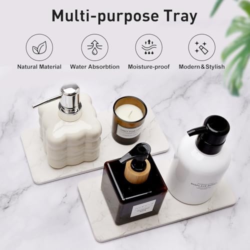 Deceram 2 Pcs Water Absorbing Ceramic Drying Trays