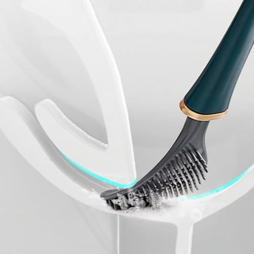 Modern Flexible Silicone Toilet Brush with Holder Set