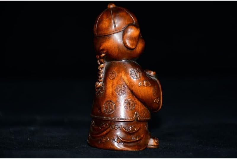 LimpaC Handmade Boxwood Pig Statue Decor