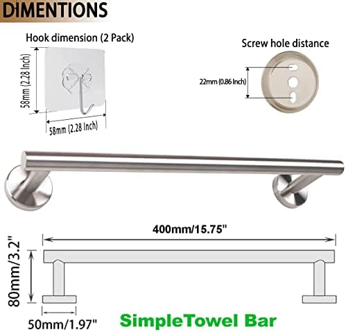 CANLUXY Stainless Steel Towel Bar 1575 Inch Wall Mounted