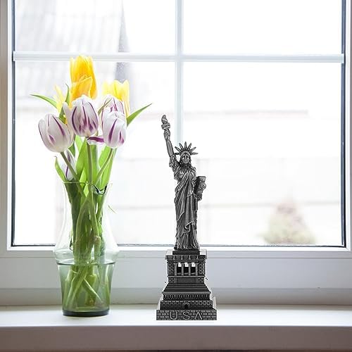 Gray Metal Statue Figurine New York City Landmark Decor