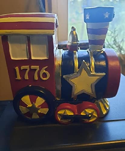 Rustic Americana 1776 Train Figurine 4th of July Decoration