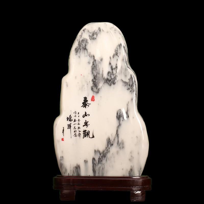 Usoway White Marble Snowflake Rock Sculpture for Home Decor