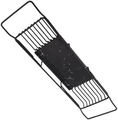 Fafeicy Metal Marble Bathtub Tray with Anti-Slip Retractable Shelves