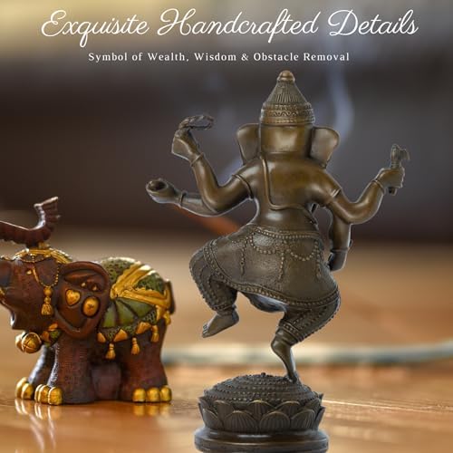 76-Inch Solid Bronze Ganesha Statue with Lotus Base