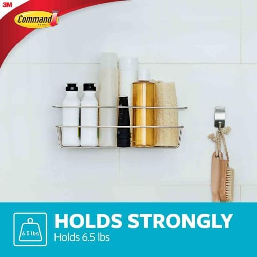 Command Shower Caddy Satin Nickel with Water Resistant Strips