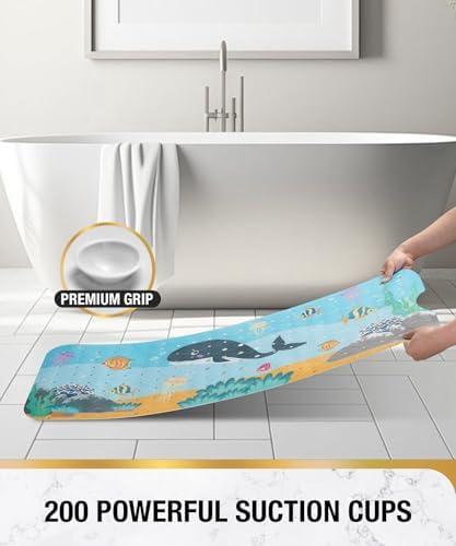 HITSLAM Baby Bath Mat with Whale 40x16 Inch Non-Slip 1