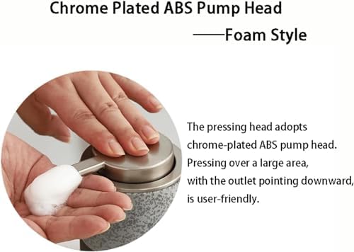 Ceramic Foaming Hand Soap Dispenser with Easy-to-Press Pump White