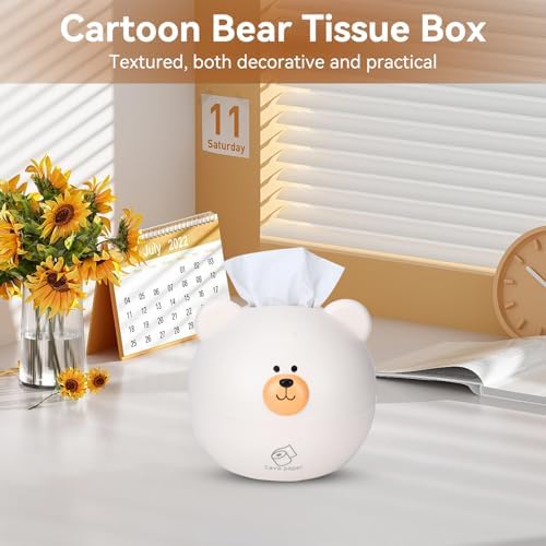 Cute Cartoon Bear Tissue Holder for Kids Room Decor