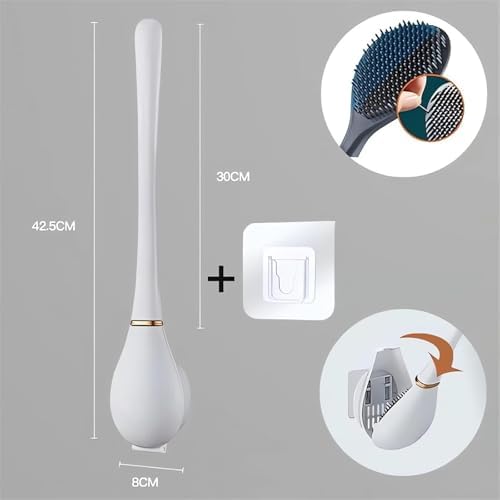 Modern Flexible Silicone Toilet Brush with Holder Set