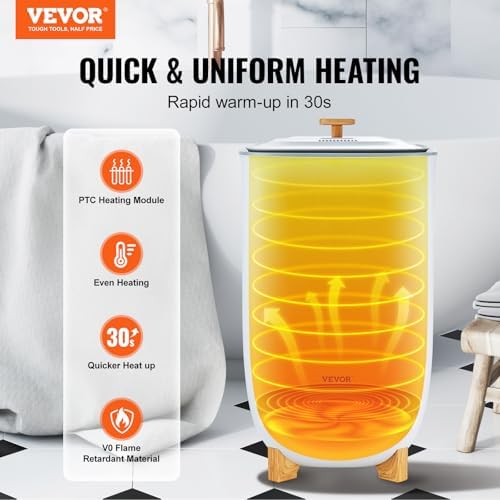 VEVOR 35L Towel Warmer with 4 Drying Modes and LED Display