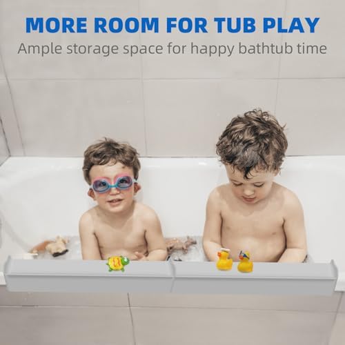 Resseor Bath Tub Splash Guard with Play Shelf and Suction Cups