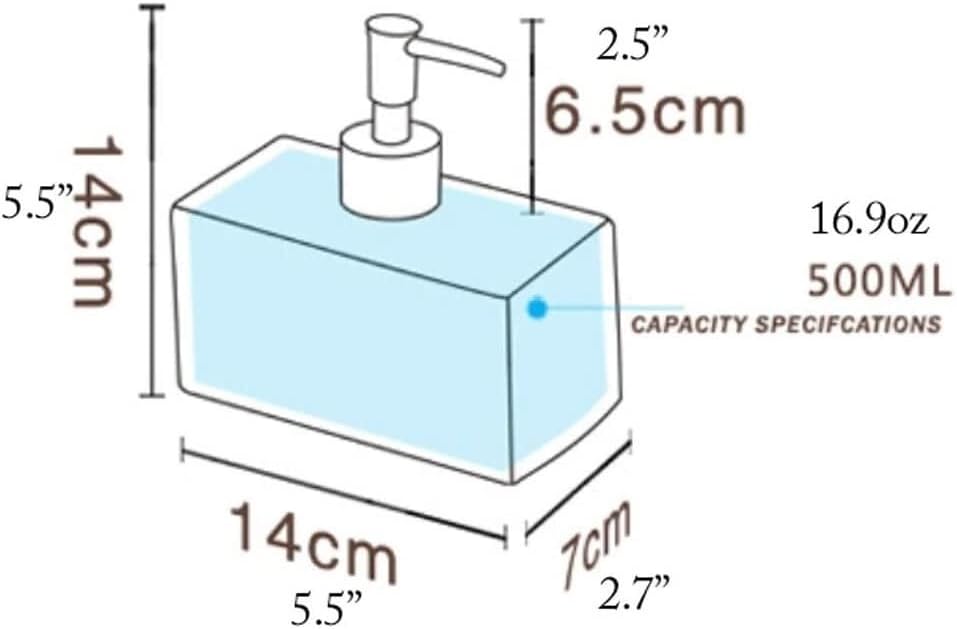 OXOAMP Square Ceramic Soap Dispenser 500ml