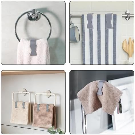 10pcs Grey Durable Towel Clips for Kitchen and Bathroom
