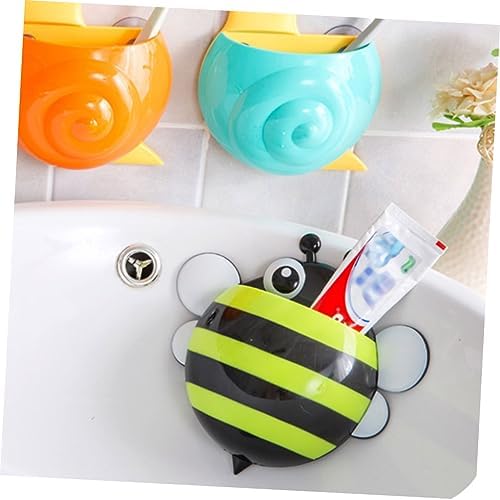 4pcs Cartoon Bee Wall Mount Toothbrush Holder with Suction Cup