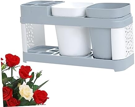 Hoement Bathroom Toothbrush and Toothpaste Holder Suction Cup Rack