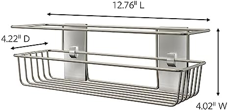Command Shower Caddy Satin Nickel with Water Resistant Strips