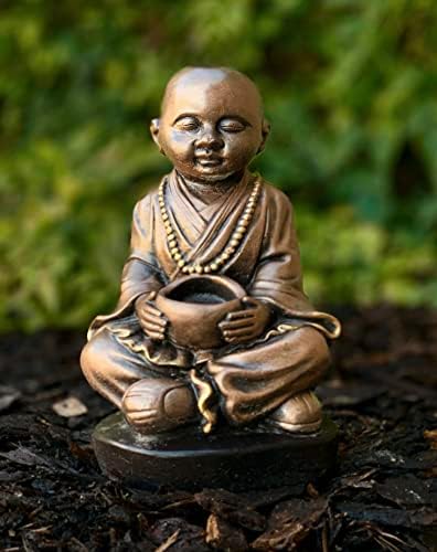 OLOMA Mini Concrete Buddha Statue for Zen Garden