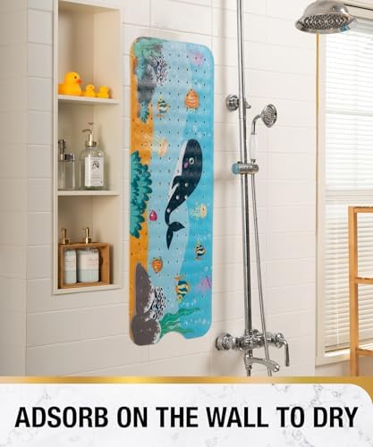 HITSLAM Baby Bath Mat with Whale 40x16 Inch Non-Slip 1