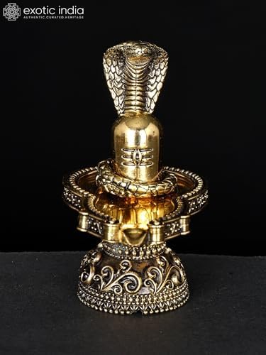 Exotic India Small Superfine Shiva Linga Brass Statue 1