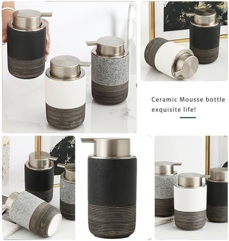 Ceramic Foaming Hand Soap Dispenser with Easy-to-Press Pump White