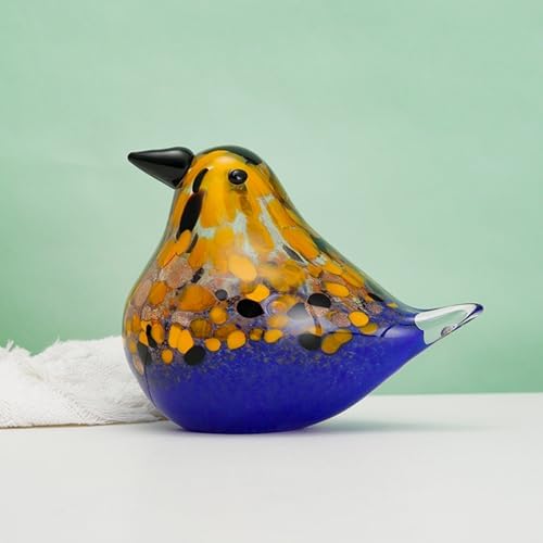 Handmade Blown Glass Bird Figurine Home Decor