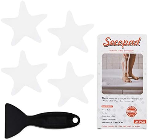 Clear Anti-Slip Starfish Bathtub Stickers 24PCS with Scraper