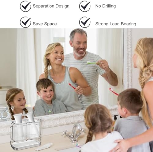 HDFCLUP White Toothbrush Holder with Drain Tray