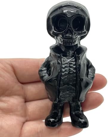 Obsidian Halloween Skull Crystal Figurine 1
