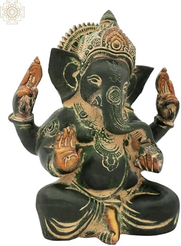 Brass Ganesha Statue Pooja Room Decor Spiritual Gift