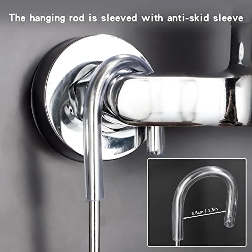 304 Stainless Steel Hanging Shower Rack with Rotatable Hooks
