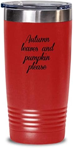 Autumn Leaves and Pumpkin Tumbler for Hot Cold Drinks