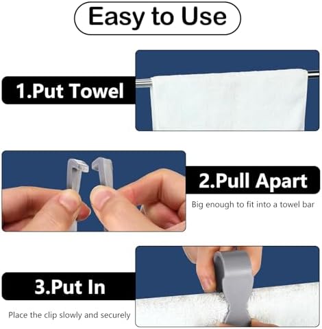10pcs Grey Durable Towel Clips for Kitchen and Bathroom