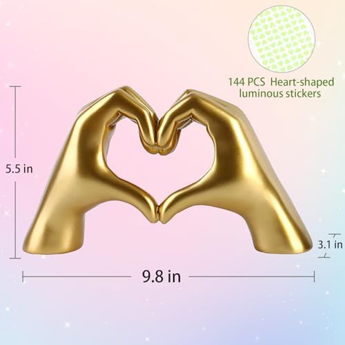 Heart Hand Sculpture - Gold Big Hands Decor Statue