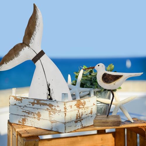 Aecipl Wood Seagull Garden Statue Nautical Decor