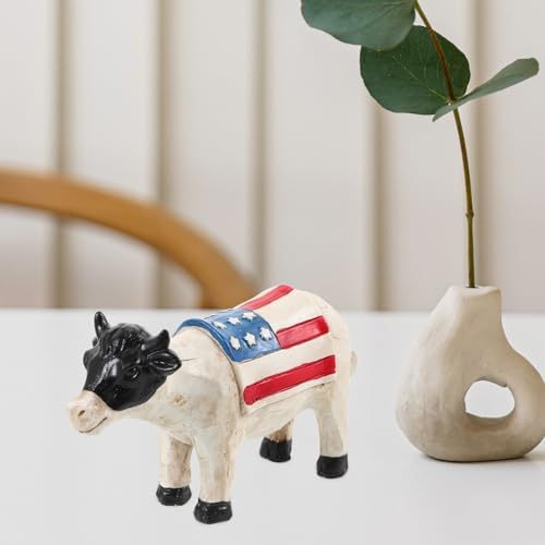 Garneck Patriotic Cow Statue 4th of July Decor