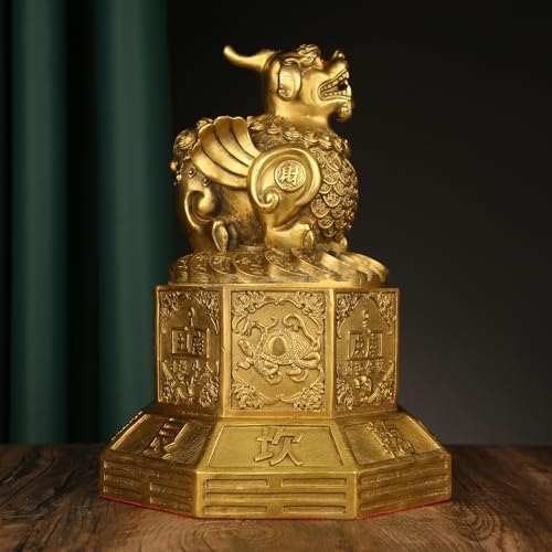 Usoway Pure Bronze Turtle Feng Shui Figurine Gold
