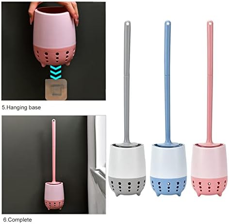Plastic Toilet Brush with Replaceable Head - Blue 1